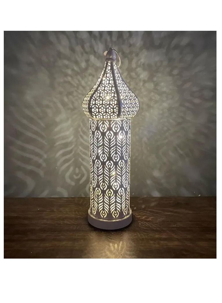 Y&D Ramadan Hollowed-out Led Lantern Iron Home Bedroom Living Room Decorative Lights - Image 2